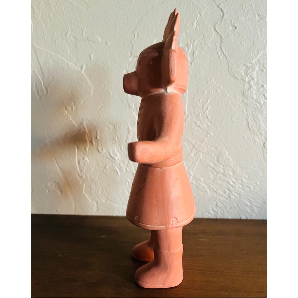 ✨Signed Navajo Native Terracotta Clay Figurine with Feathered Headdress✨ - Picture 6 of 9